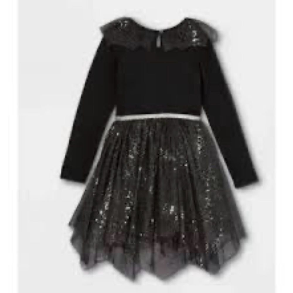 Cat & Jack Sparkling Black Tulle Dress Sz S/6 - Picture 2 of 7